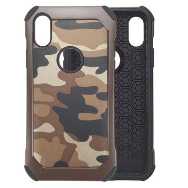 Outdoor Case für Apple iPhone XS X TPU Hybrid Tarn Camouflage