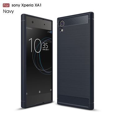 TPU Case für Sony Xperia XA1 Carbon Skin Brushed