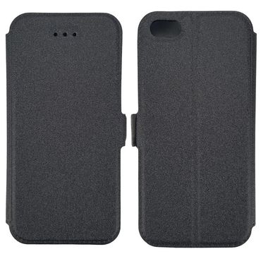 Wallet Case für Apple iPhone SE 5 5S TPU Book Pocket, Farbe: Schwarz