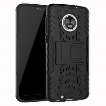 Outdoor Case für Motorola Moto G6 Tire Rutschfest Reifen Profil Hülle, Farbe: Schwarz