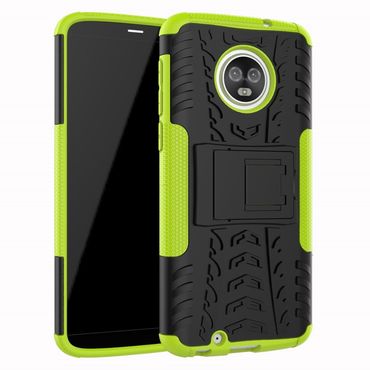 Outdoor Case für Motorola Moto G6 Tire Rutschfest Reifen Profil Hülle, Farbe: Grün/Schwarz