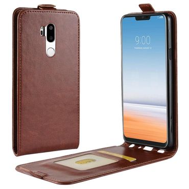 Flip Case für LG G7 ThinQ Crazy Horse Card Slot, Farbe: Braun