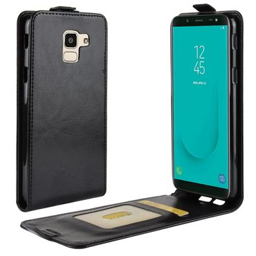 Flip Case für Samsung Galaxy J6 (2018) Crazy Horse Card Slot Handy Tasche