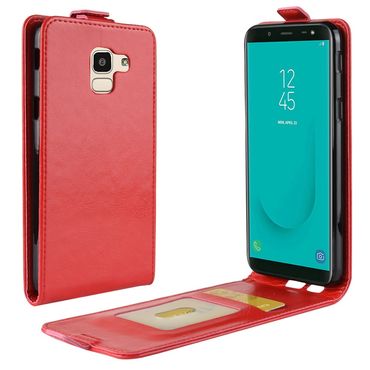 Flip Case für Samsung Galaxy J6 (2018) Crazy Horse Card Slot Handy Tasche