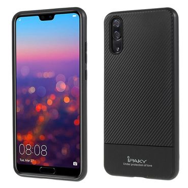 IPAKY TPU Case für Huawei P20 Carbon Fiber Muster