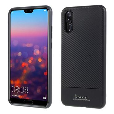 IPAKY TPU Case für Huawei P20 Carbon Fiber Muster