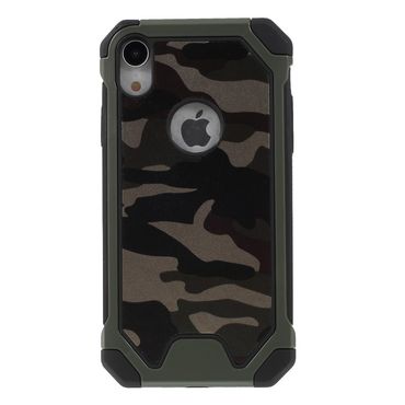 Outdoor Case für Apple iPhone XR TPU Hybrid Camouflage, Farbe: Grün