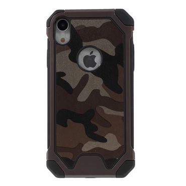 Outdoor Case für Apple iPhone XR TPU Hybrid Camouflage, Farbe: Braun