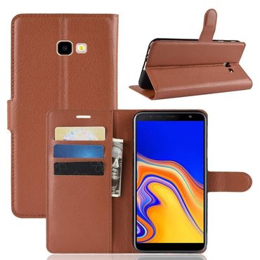 Wallet Case für Samsung Galaxy J4+ (2018) Litchi Grain Magnet Innenfach