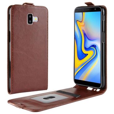 Flip Case für Samsung Galaxy J6+ (2018) Crazy Horse Card Slot