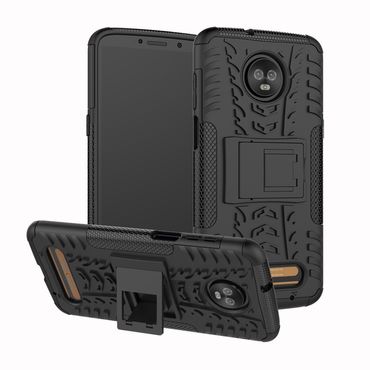 Outdoor Case für Motorola Moto Z3 PLAY Tire Rutschfest Kickstand, Farbe: Schwarz