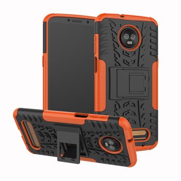 Outdoor Case für Motorola Moto Z3 PLAY Tire Rutschfest Kickstand, Farbe: Orange/Schwarz