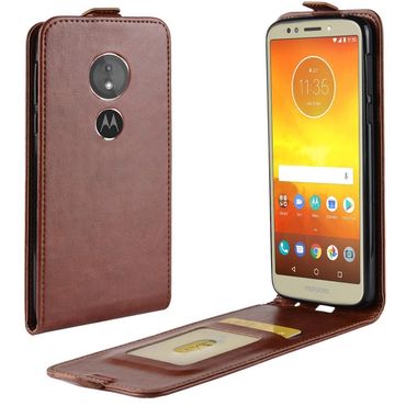 Flip Case für Motorola Moto G6 PLAY Crazy Horse Card Slot, Farbe: Braun