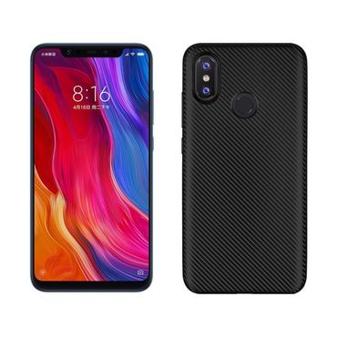 TPU Case für Xiaomi Mi 8 Soft Carbon Fiber Muster, Farbe: Schwarz