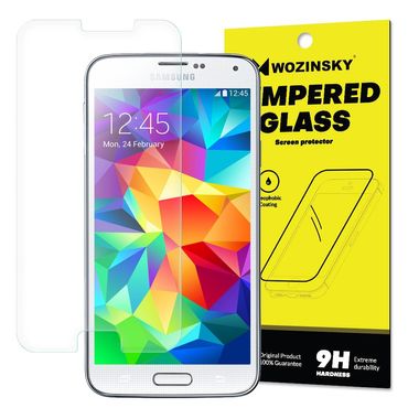 WOZINSKY Schutzglas Folie Tempered Glass Screen Protector für Samsung Galaxy S5