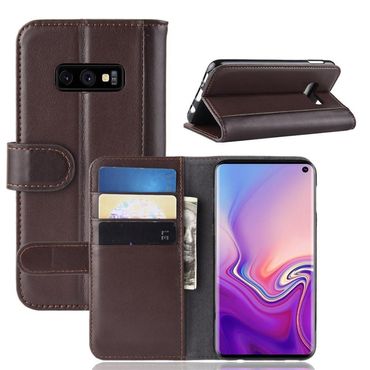 Wallet Case für Samsung Galaxy S10e Echt Leder Innenfach Handy Tasche