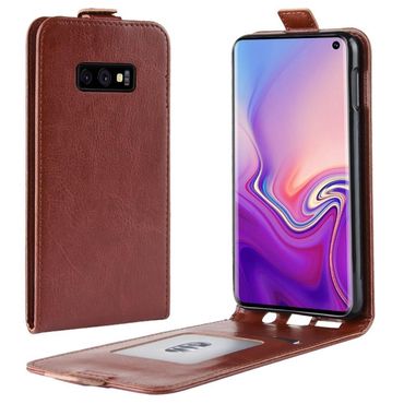 Flip Case für Samsung Galaxy S10e Crazy Horse Handy Tasche Card Slot