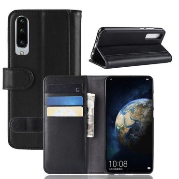 Wallet Case für Huawei P30 Echt Leder Innenfach Handy Tasche