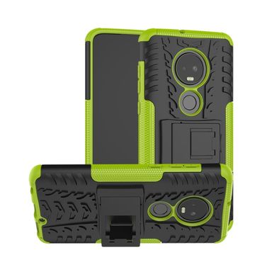 Outdoor Case für Motorola Moto G7 G7 PLUS Tire Rutschfest Reifen Profil Hülle, Farbe: Grün/Schwarz