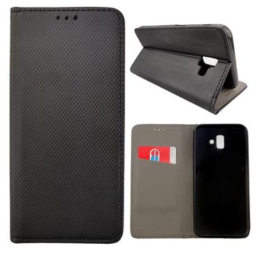 Wallet Case für Samsung Galaxy J6+ PLUS 2018 Karo Smart Magnet Handy Tasche
