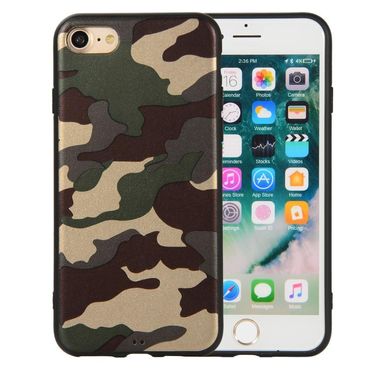 TPU Case für APPLE IPHONE 8 7 SE 2020 Camouflage Muster Flexi Tarn Handyhülle, Farbe: Grün