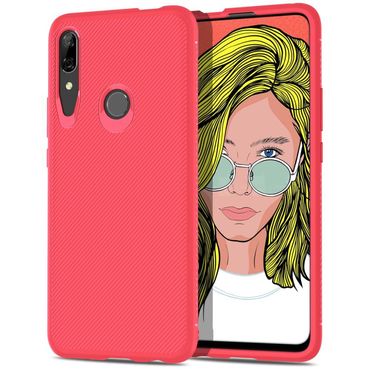 TPU Case für Huawei P SMART Z Jazz Series Twill Texture Streifen Muster Hülle, Farbe: Rot