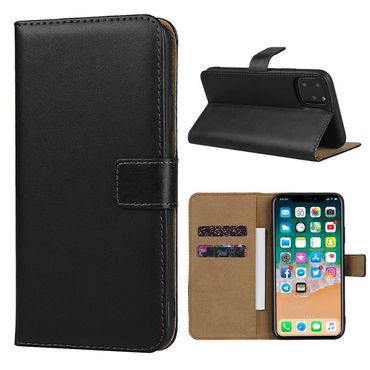 Wallet Case für Apple iPhone 11 TPU Split Echt Leder Tasche Klappetui Hülle