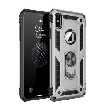 Outdoor Case für Apple iPhone XS X TPU Hybrid Sergeant Metall Ring Hülle Cover