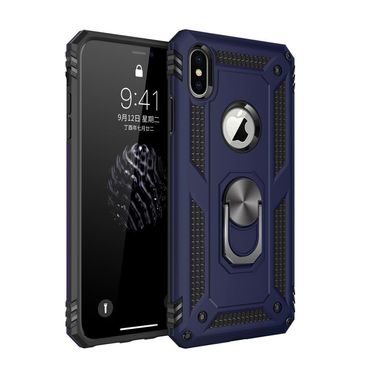 Outdoor Case für Apple iPhone XS X TPU Hybrid Sergeant Metall Ring Hülle Cover