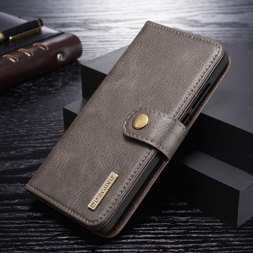 DG.MING Wallet Case für Huawei P30 Echt Leder Handy Tasche 2in1 Hülle Klapp Etui