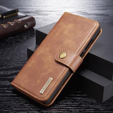 DG.MING Wallet Case für Huawei P30 Echt Leder Handy Tasche 2in1 Hülle Klapp Etui
