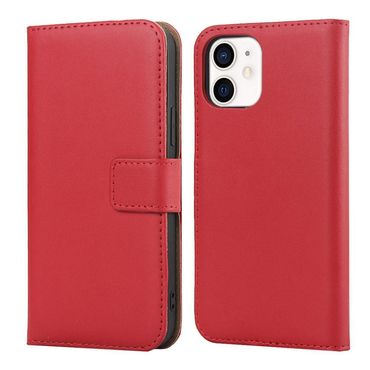 Wallet Case für Apple iPhone 12 MINI TPU Split Echt Leder Handy Tasche Klappetui