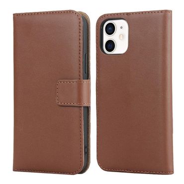 Wallet Case für Apple iPhone 12 MINI TPU Split Echt Leder Handy Tasche Klappetui