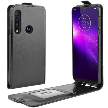Flip Case für Motorola Moto G8 PLAY Crazy Horse Handy Tasche Card Slot Klappetui, Farbe: Schwarz