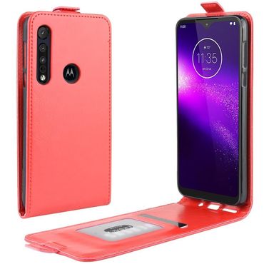 Flip Case für Motorola Moto G8 PLAY Crazy Horse Handy Tasche Card Slot Klappetui, Farbe: Rot