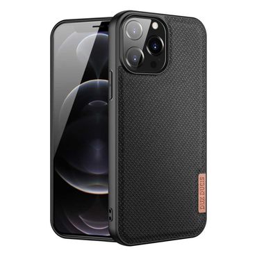 DUX DUCIS TPU Case für APPLE IPHONE 13 PRO MAX Fino Series Nylon Textur Hülle, Farbe: Schwarz