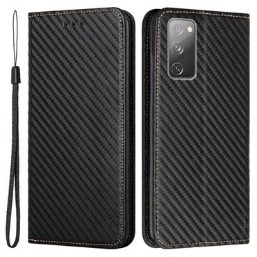 Wallet Case für SAMSUNG GALAXY S20 FE Carbon Fiber Optik Etui Handy Tasche Hülle
