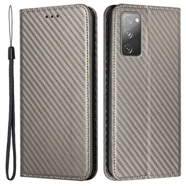 Wallet Case für SAMSUNG GALAXY S20 FE Carbon Fiber Optik Etui Handy Tasche Hülle