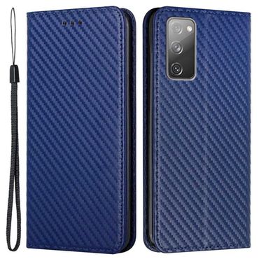 Wallet Case für SAMSUNG GALAXY S20 FE Carbon Fiber Optik Etui Handy Tasche Hülle