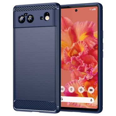 TPU Case für GOOGLE PIXEL 6 Carbon Fiber Skin Brushed Schutz Hülle Soft Cover