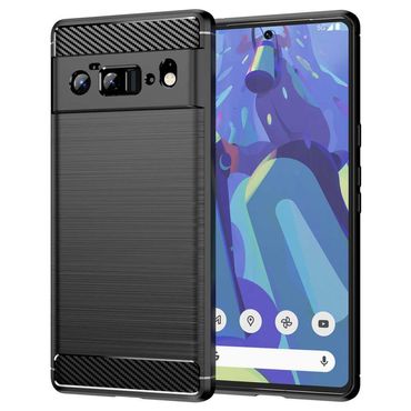 TPU Case für GOOGLE PIXEL 6 PRO Carbon Fiber Skin Brushed Schutz Hülle Cover