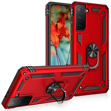 Outdoor Case für SAMSUNG GALAXY S21 FE TPU Hybrid Sergeant Armor Ring Hülle