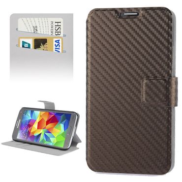 Wallet Case für Samsung Galaxy S5 G900 Carbon Fiber