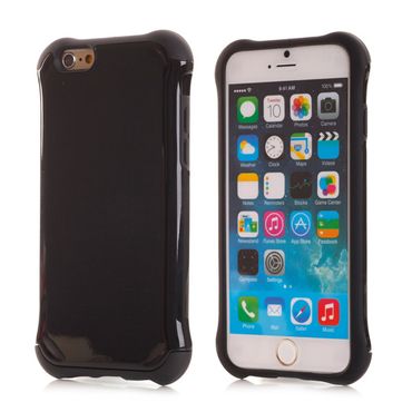 TPU Hybrid Case für Apple iPhone 6 6S Cool Armour Stoßfest Schutzhülle Cover, Farbe: Schwarz