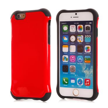 TPU Hybrid Case für Apple iPhone 6 6S Cool Armour Stoßfest Schutzhülle Cover, Farbe: Rot