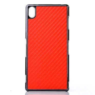 Hard Case für Sony Xperia Z3 Carbon Fiber Optik, Farbe: Rot