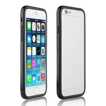 TPU Hybrid Bumper für Apple iPhone 6 PLUS 6S PLUS Backless, Farbe: Schwarz