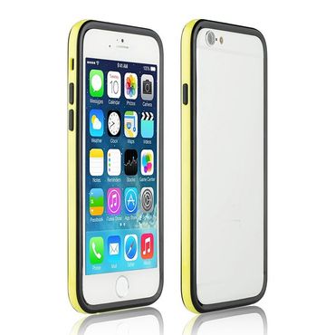 TPU Hybrid Bumper für Apple iPhone 6 PLUS 6S PLUS Backless, Farbe: Gelb/Schwarz