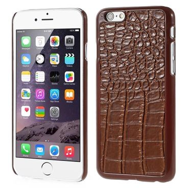 Hard Case für Apple iPhone 6 6S Crocodile Skin Style, Farbe: Braun
