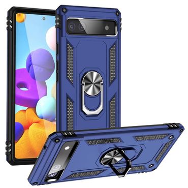 Outdoor Hülle für Google Pixel 6a TPU PC Hybrid Sergeant Armor Ring Cover Case, Farbe: Blau
